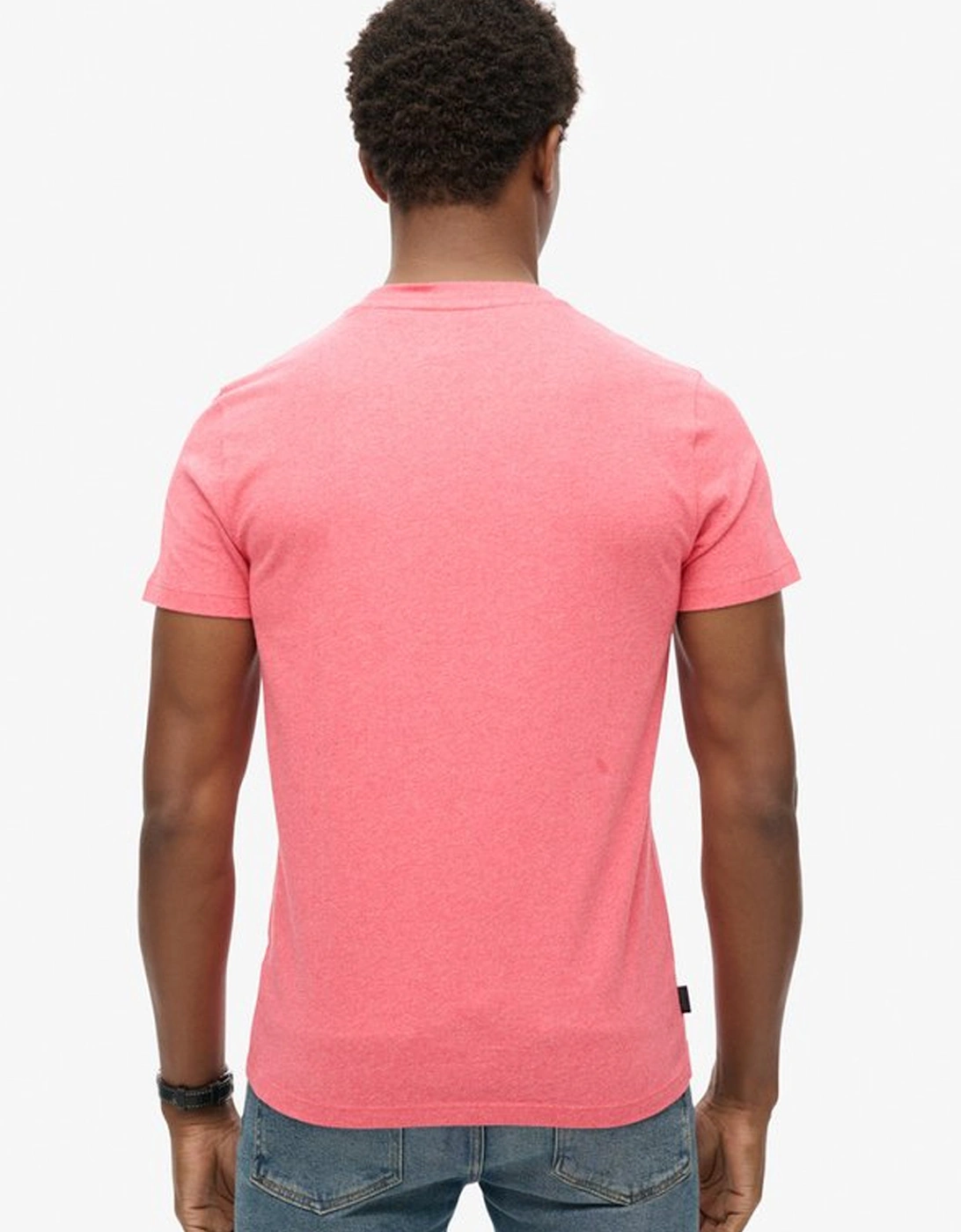 Men's Essential Logo Embroidered Tee Punch Pink Marl