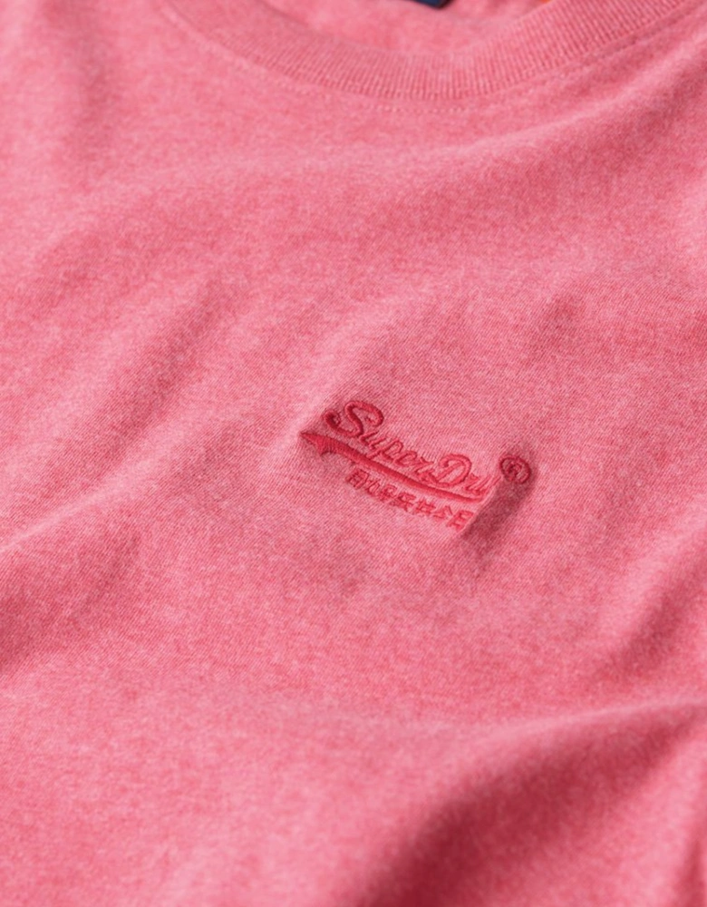 Men's Essential Logo Embroidered Tee Punch Pink Marl