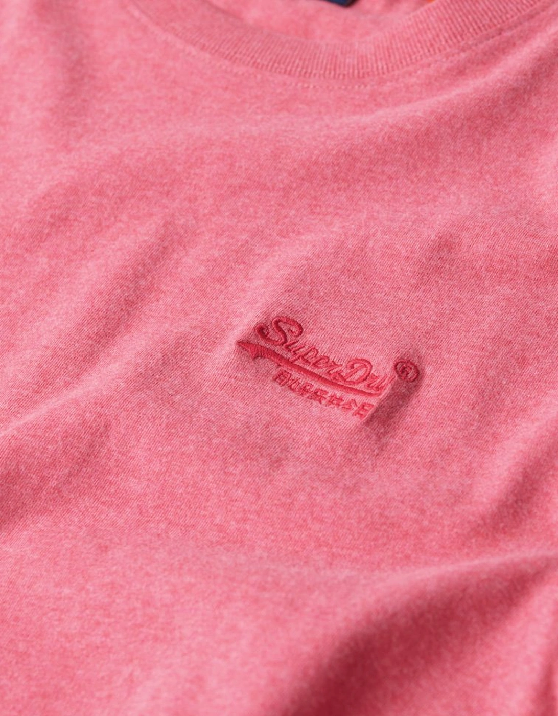 Men's Essential Logo Embroidered Tee Punch Pink Marl