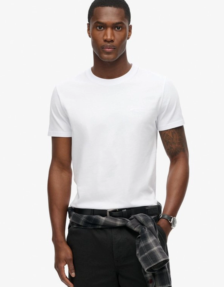 Men's Essential Logo Embroidered Tee Optic/Optic