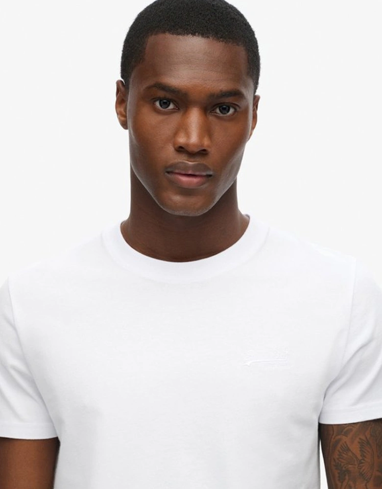 Men's Essential Logo Embroidered Tee Optic/Optic