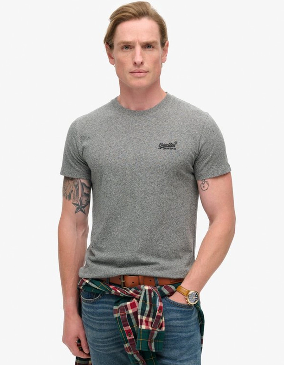 Men's Essential Logo Embroidered Tee Volcanic Black Grit, 7 of 6