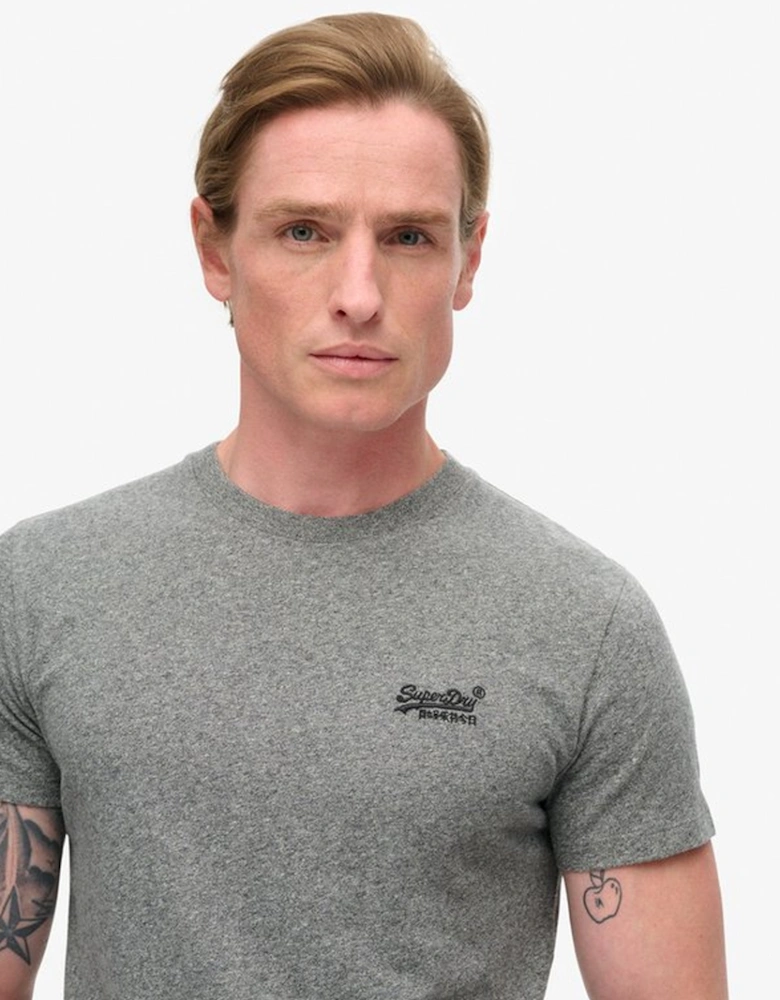 Men's Essential Logo Embroidered Tee Volcanic Black Grit
