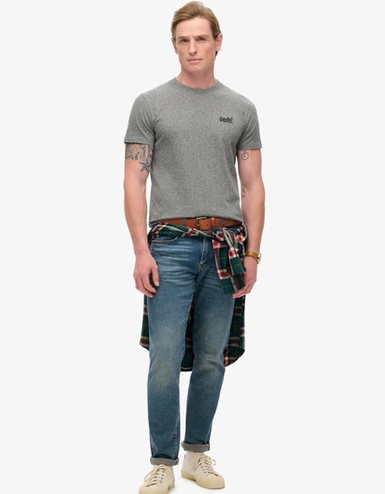 Men's Essential Logo Embroidered Tee Volcanic Black Grit