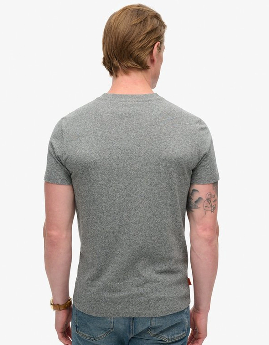 Men's Essential Logo Embroidered Tee Volcanic Black Grit