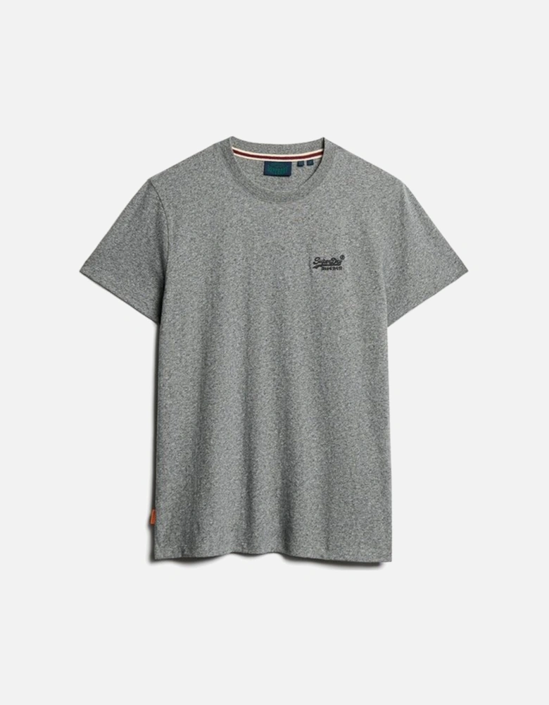Men's Essential Logo Embroidered Tee Volcanic Black Grit