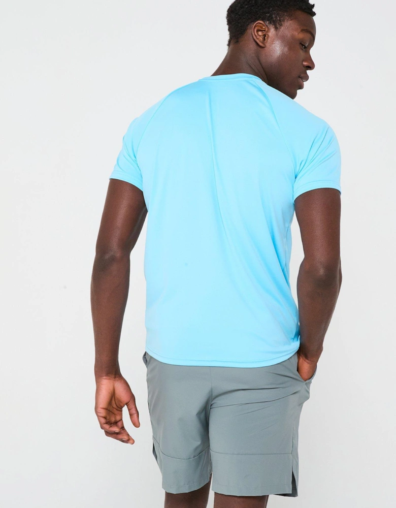 Mens Essential Short Sleeve Hydroguard T Shirt -blue