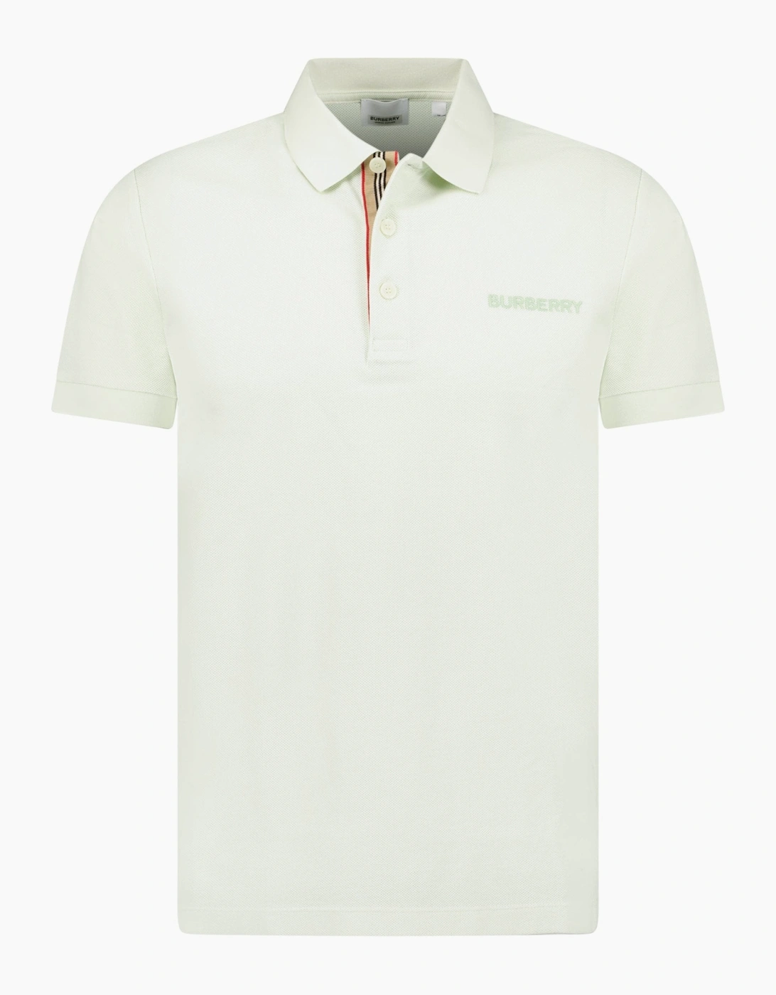 Burberry Men's Green 'Hartford' Check Placket Polo Pistachio - Size: 38