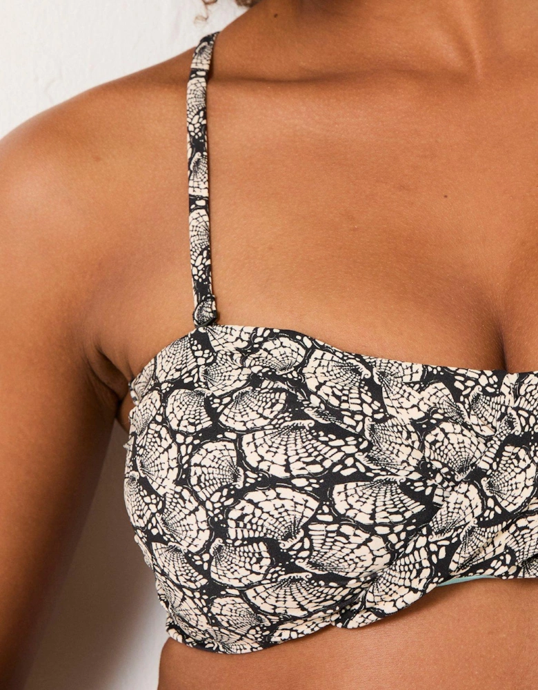 Ness Mono Shell Bikini Top - Black