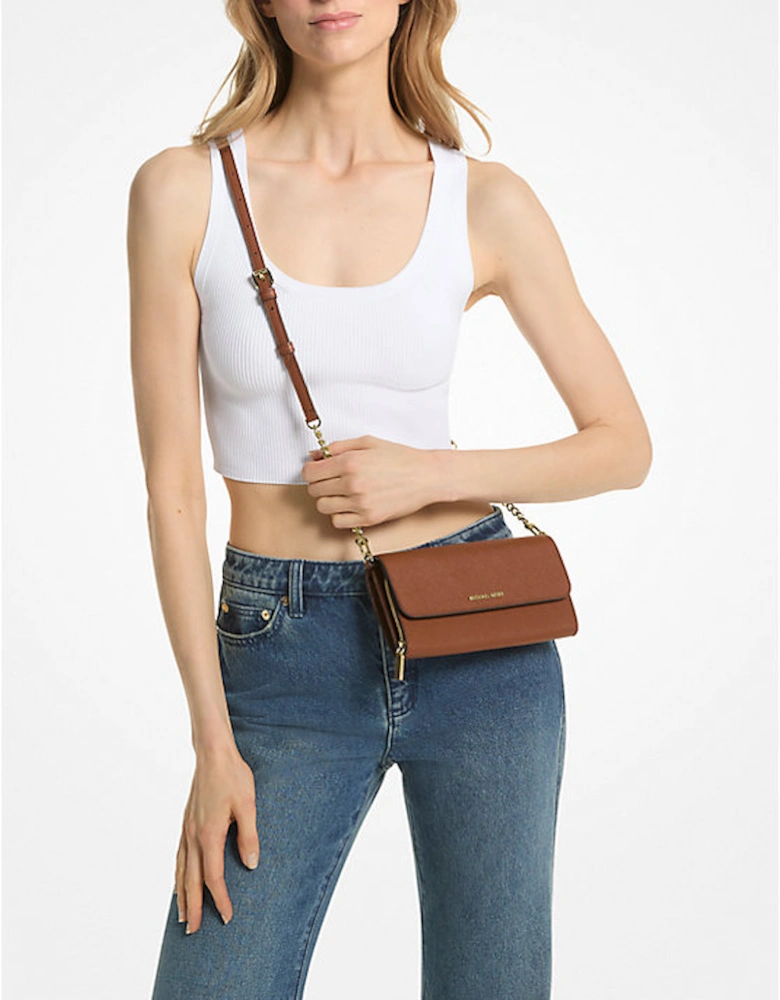 Jet Set Large Saffiano Leather Convertible Crossbody Bag