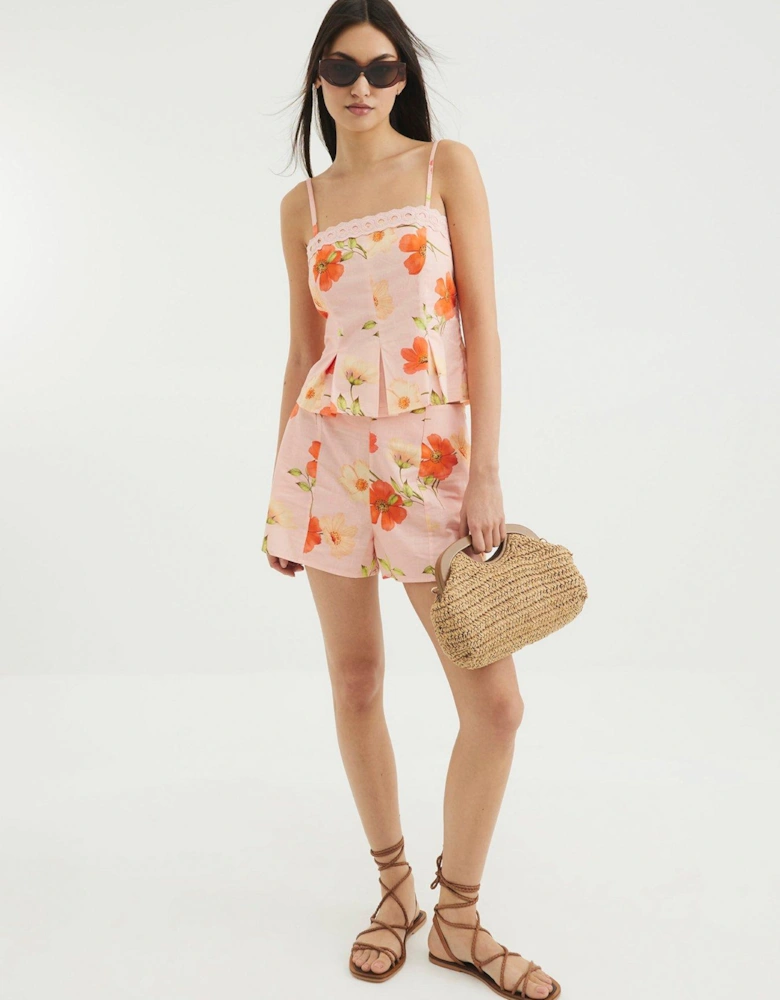 Peplum Cami Top - Light Pink