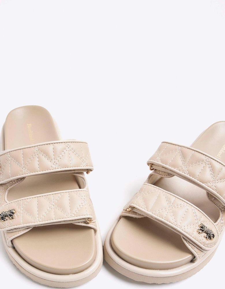 Quilted Chunky Sandal - Beige