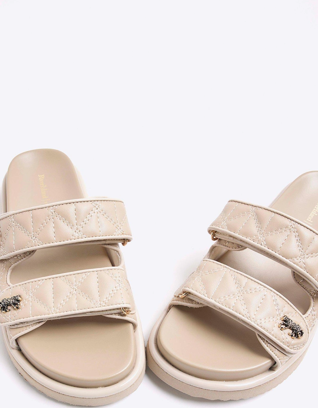Quilted Chunky Sandal - Beige