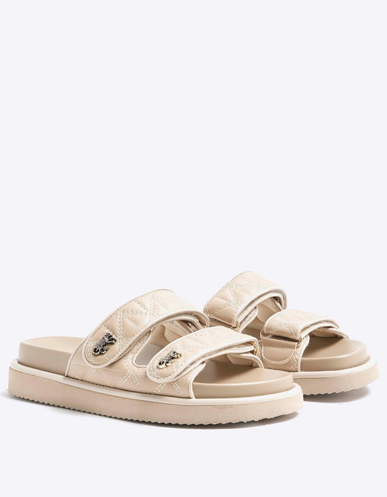 Quilted Chunky Sandal - Beige