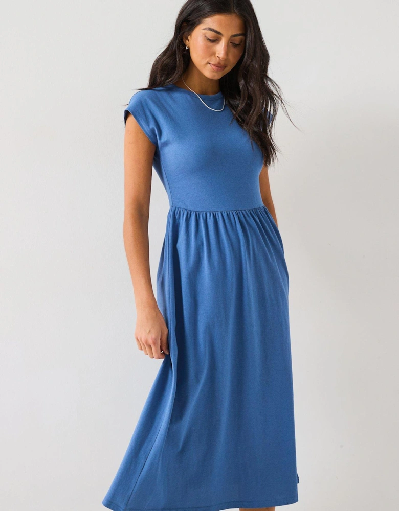 Jersey Midi Dress - Blue