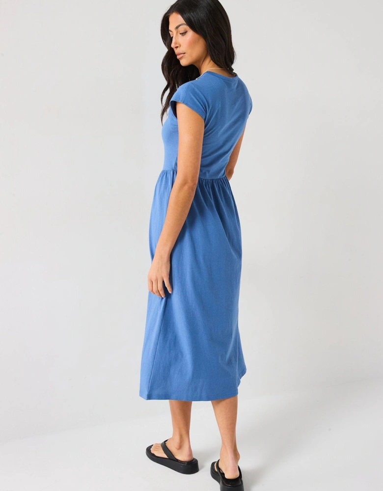 Jersey Midi Dress - Blue