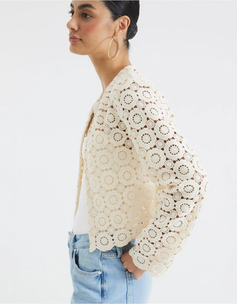 Crochet Short Jacket - Cream