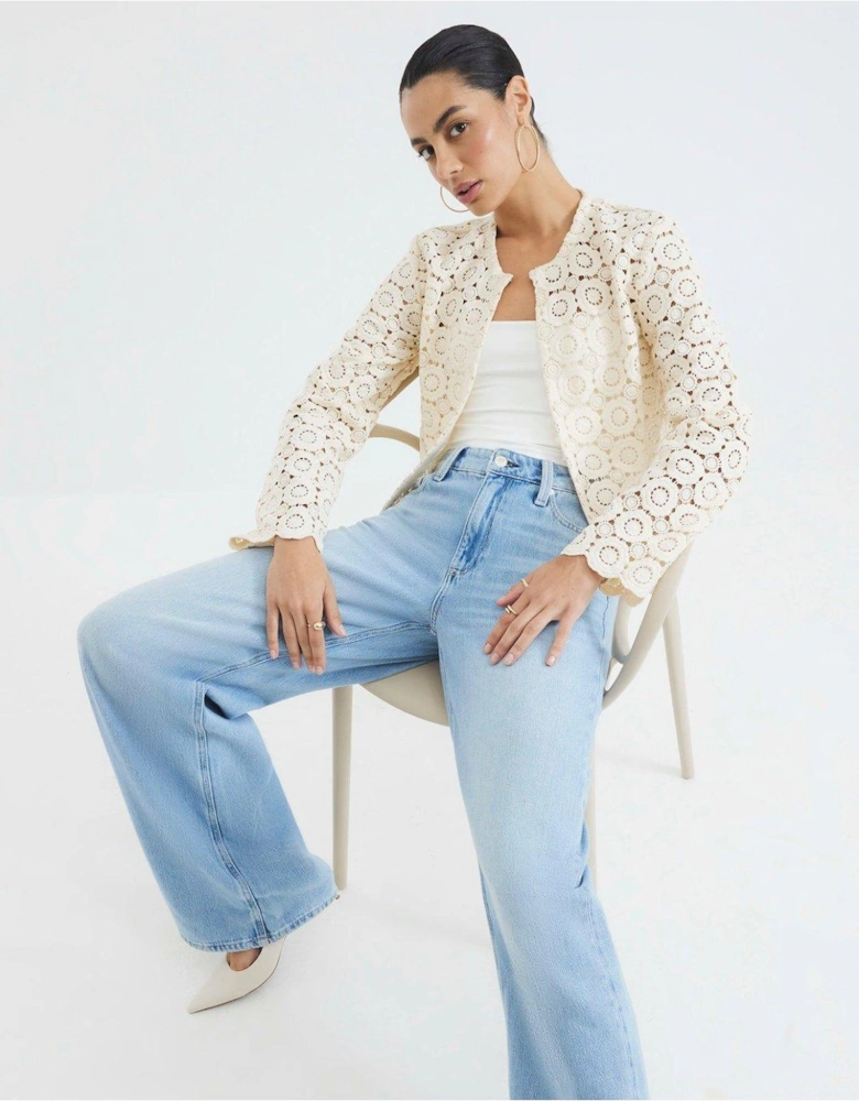 Crochet Short Jacket - Cream