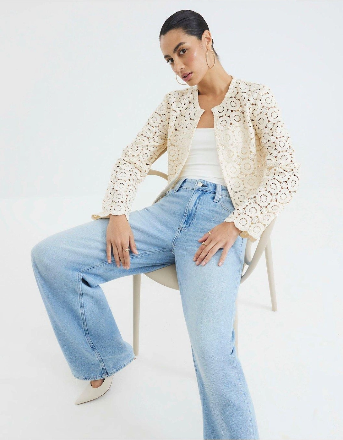 Crochet Short Jacket - Cream