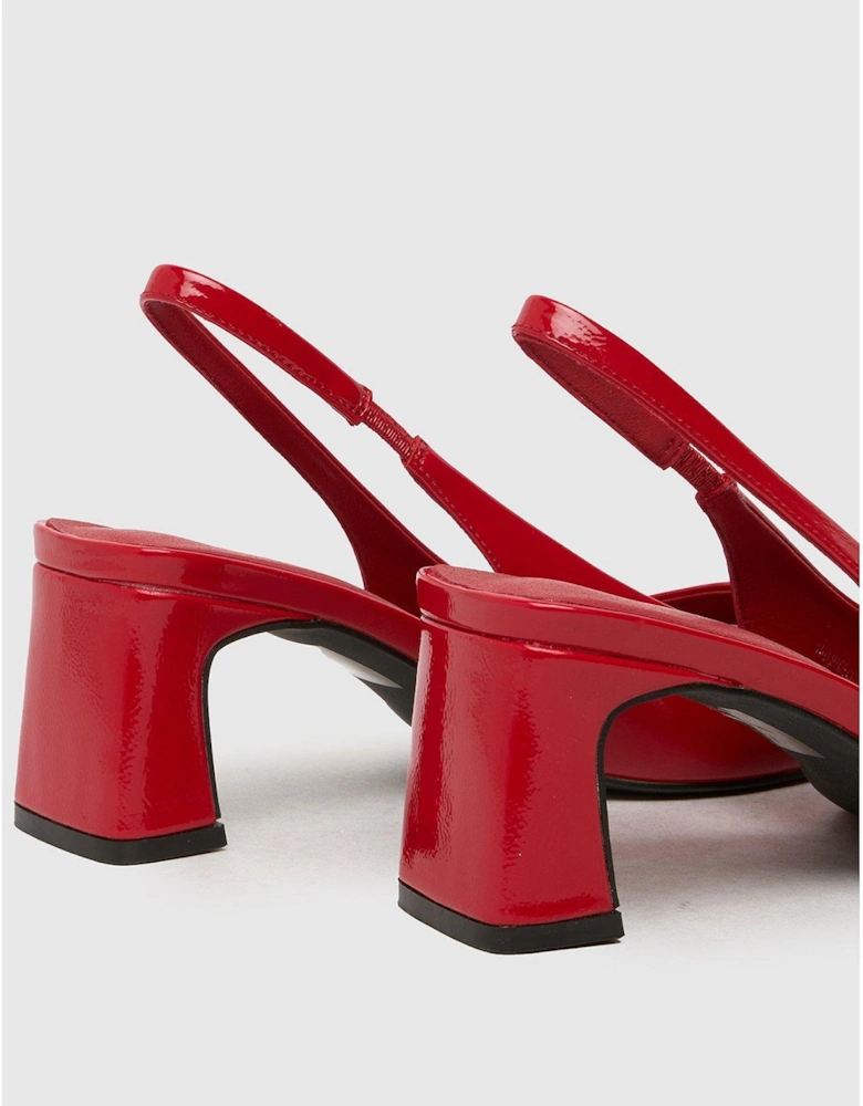 Shae Sling Back Block Heels - Red