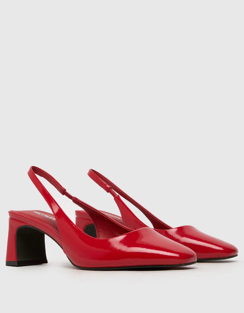 Shae Sling Back Block Heels - Red