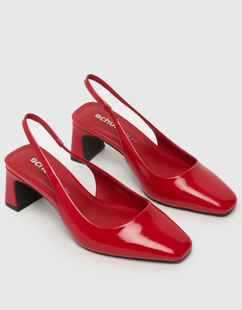 Shae Sling Back Block Heels - Red