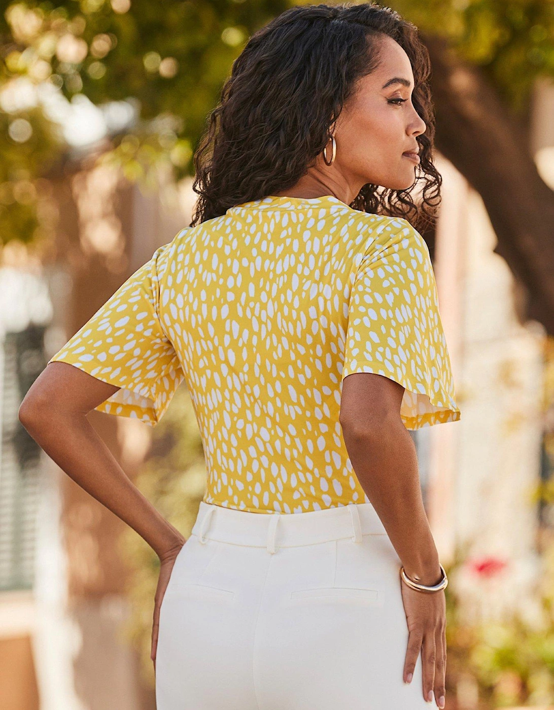 Flared Sleeve Ity Top - Yellow