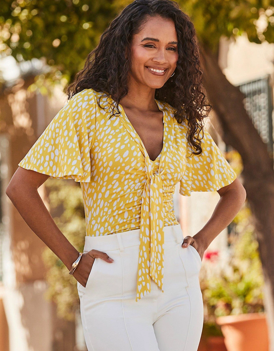 Flared Sleeve Ity Top - Yellow