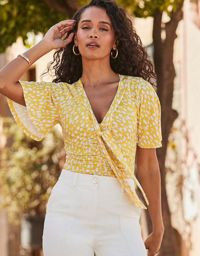 Flared Sleeve Ity Top - Yellow