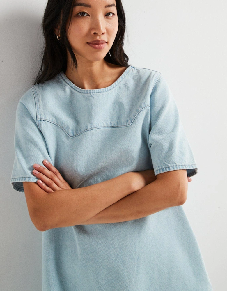 Denim Tee Dress - Put It On Ice