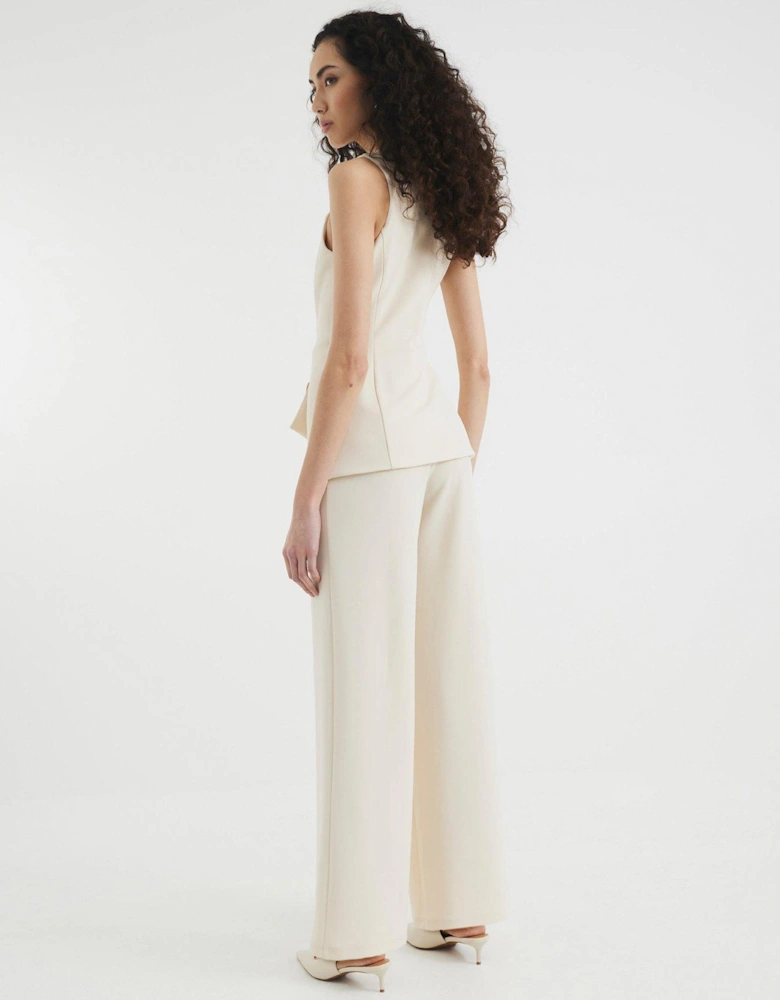 Short Waistcoat Jumpsuit - Cream
