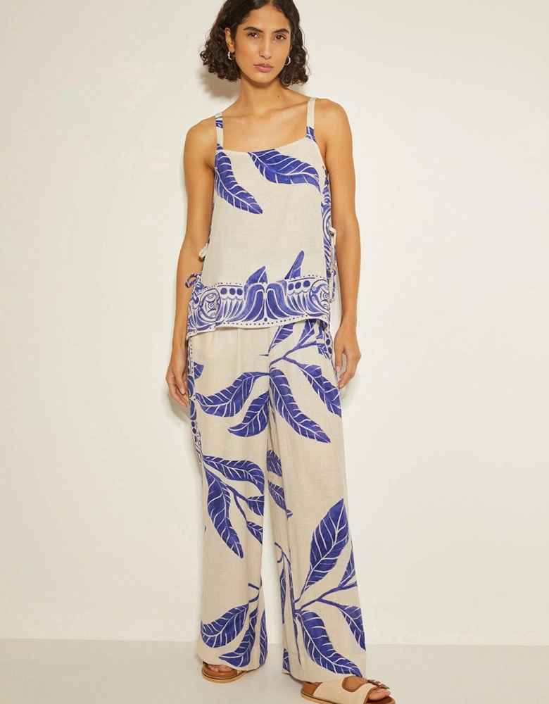 Dinah Print Trousers - White