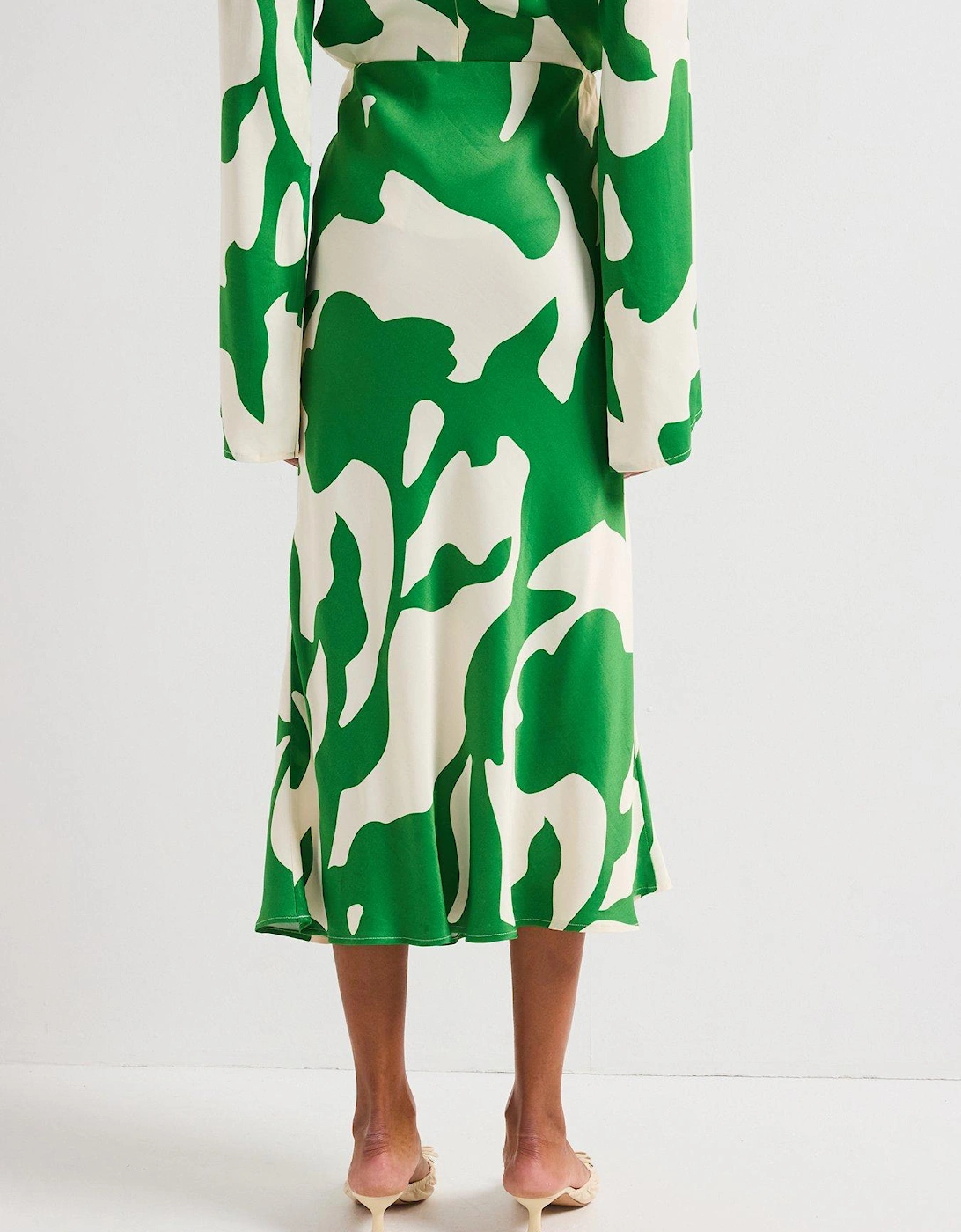 Printed Midi Skirt - Green