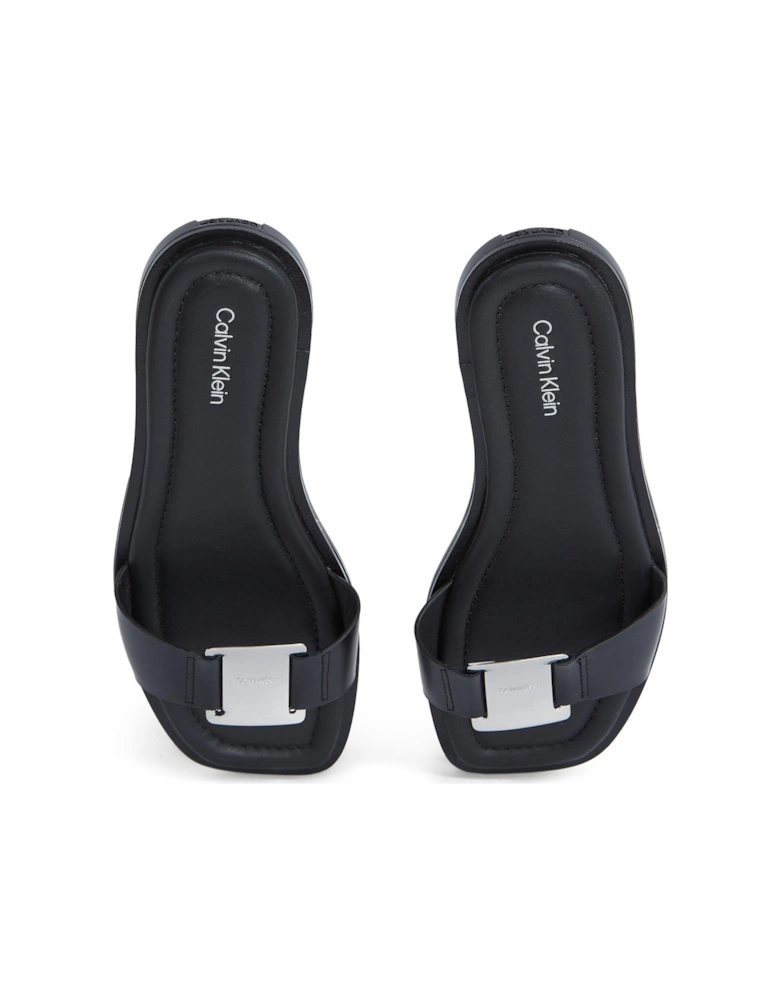 Metal Buckle Flat Slide - Black