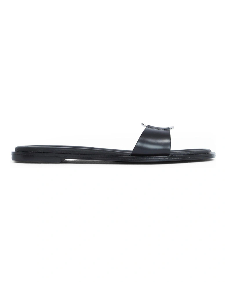 Metal Buckle Flat Slide - Black