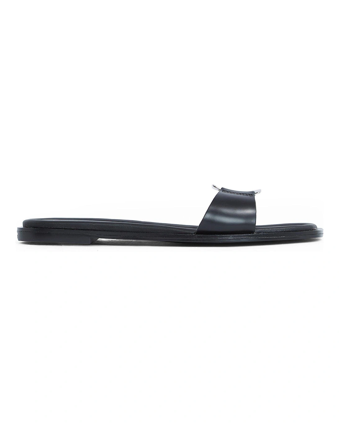 Metal Buckle Flat Slide - Black
