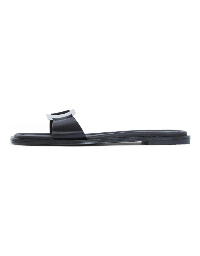 Metal Buckle Flat Slide - Black
