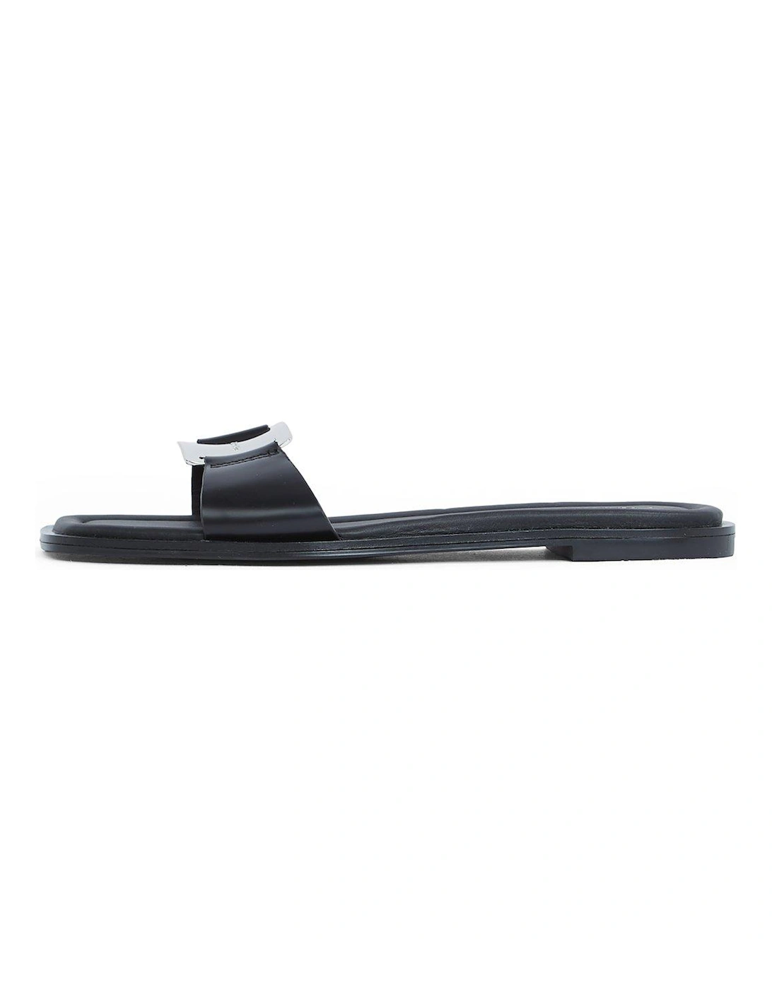 Metal Buckle Flat Slide - Black