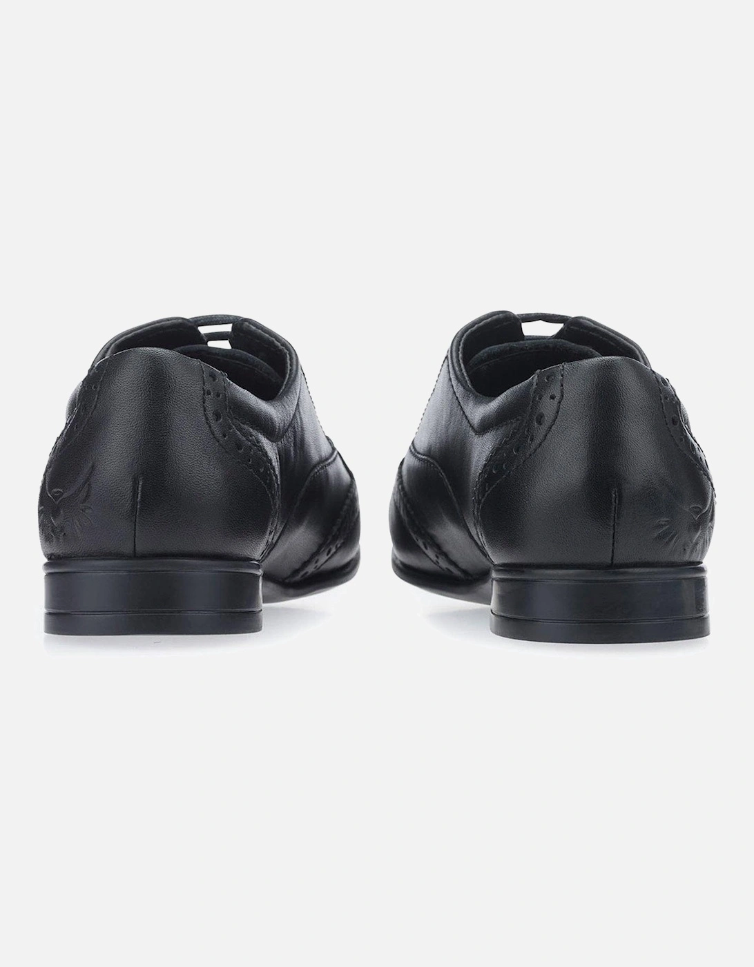 Matilda Leather Lace Up Girls Brogue School Shoes - Black 