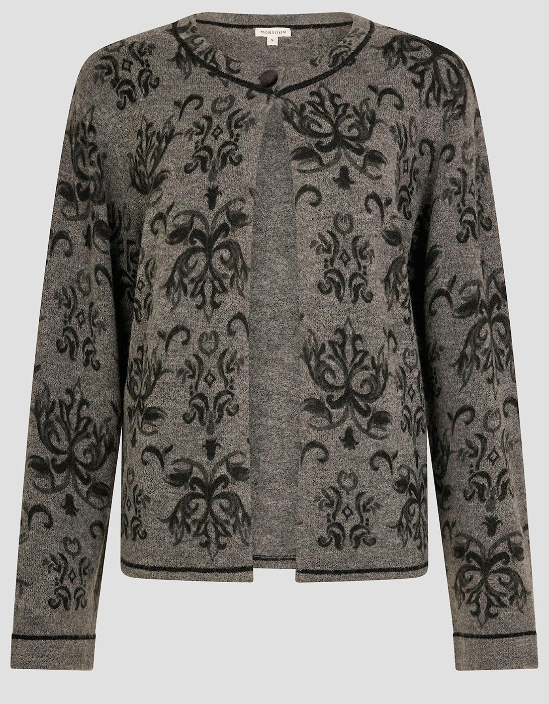 Jess Jacquard Cardigan - Grey