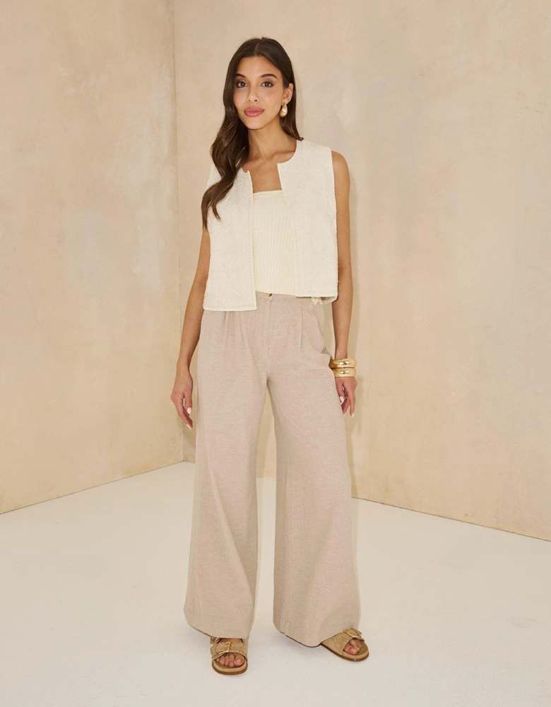 Applique Waistcoat - Cream