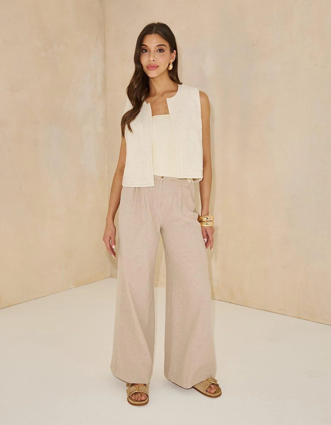 Applique Waistcoat - Cream