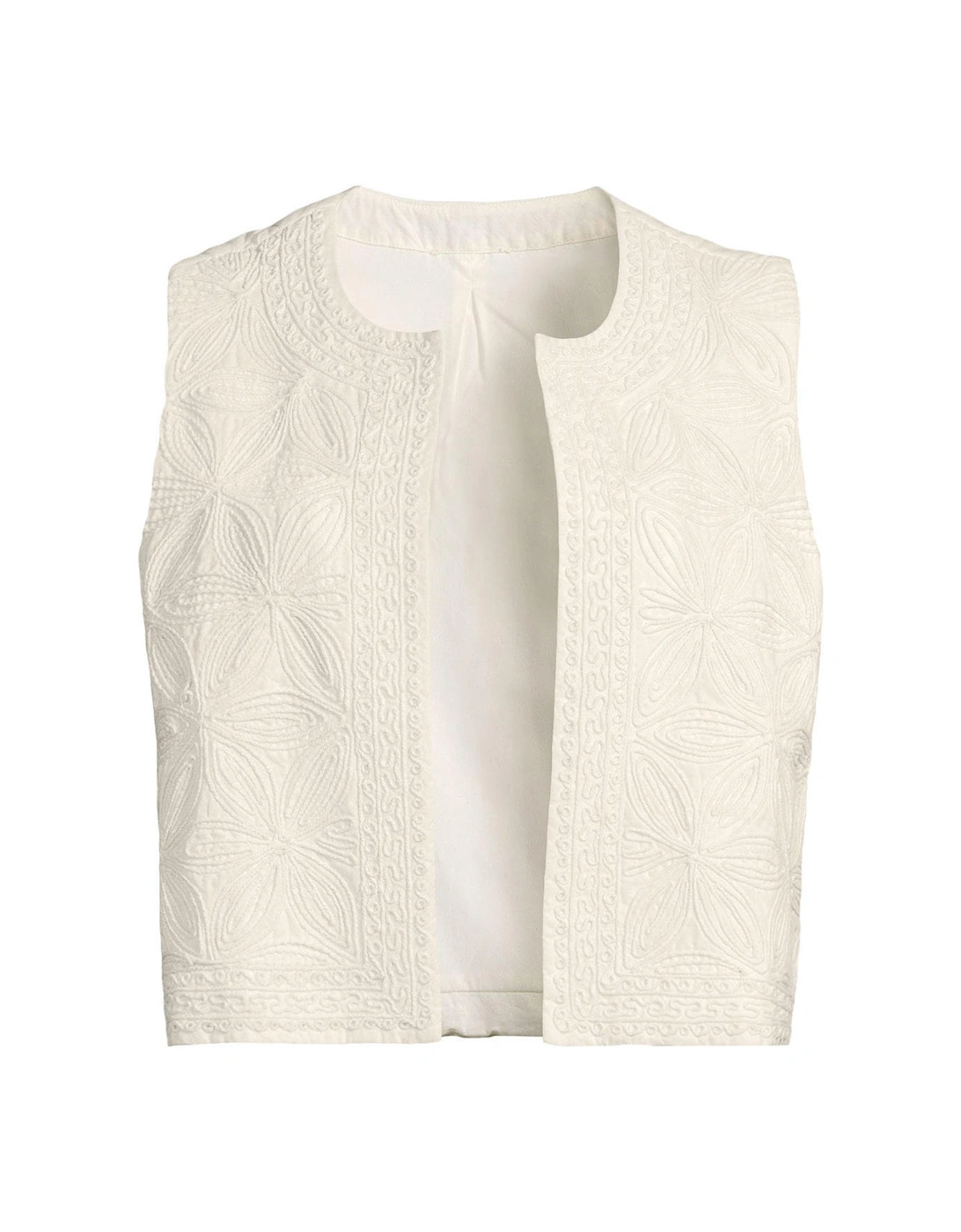 Applique Waistcoat - Cream