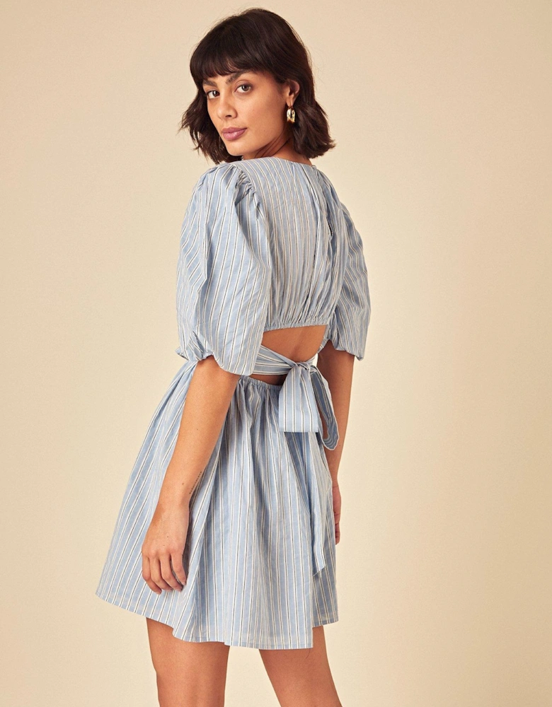 Zelda Stripe Mini Dress - Blue