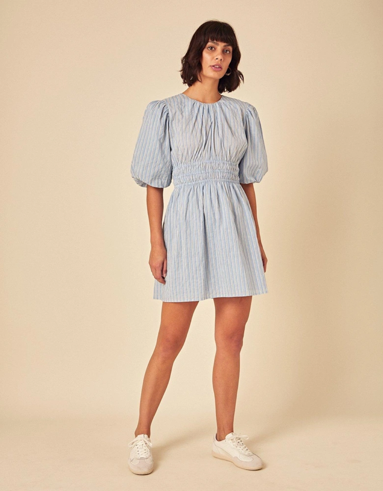 Zelda Stripe Mini Dress - Blue