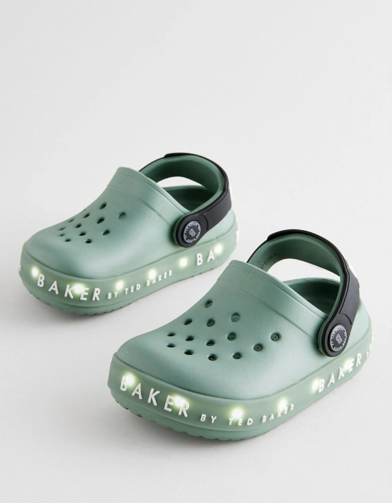 Unisex Kids Light Up Sling Back Clogs - Green