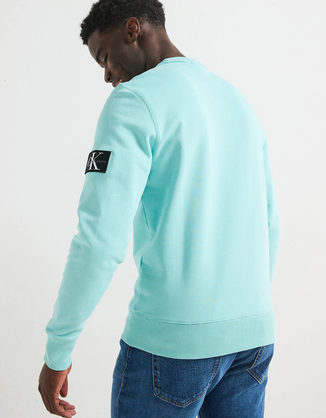 Badge Crew Neck Sweatshirt - Light Green