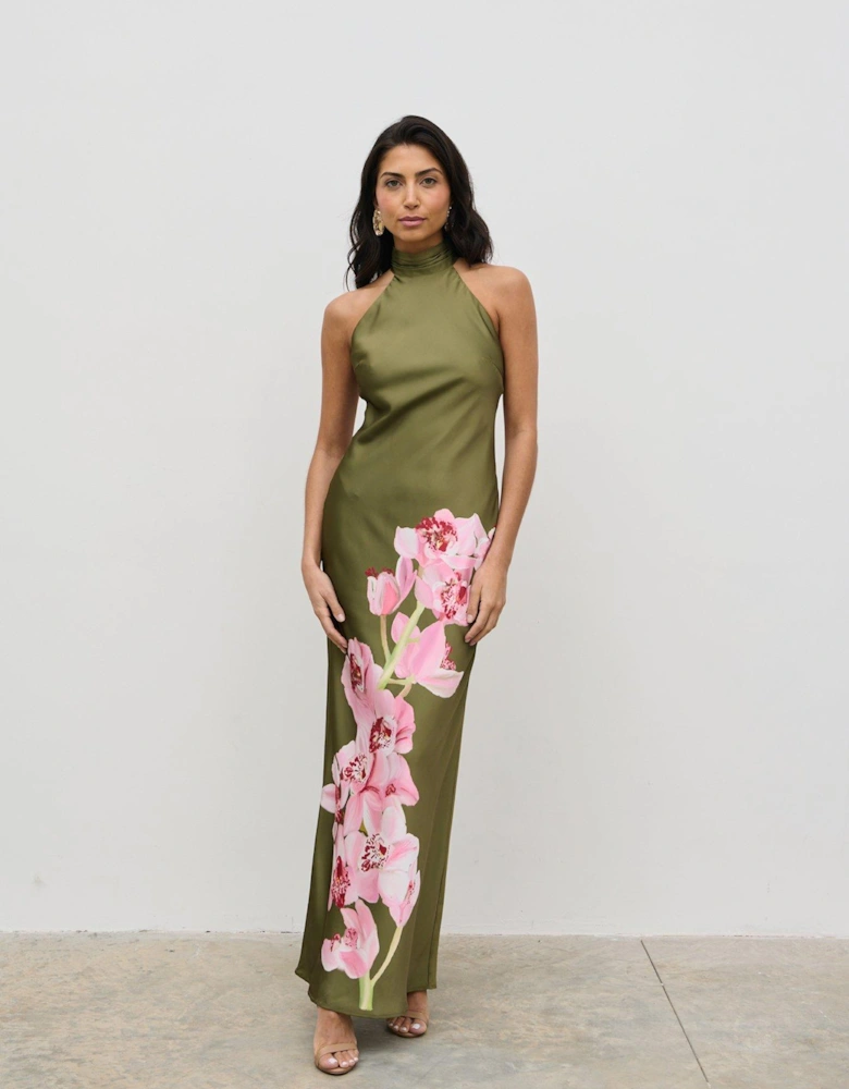 Kiara Halterneck Maxi Dress - Multi