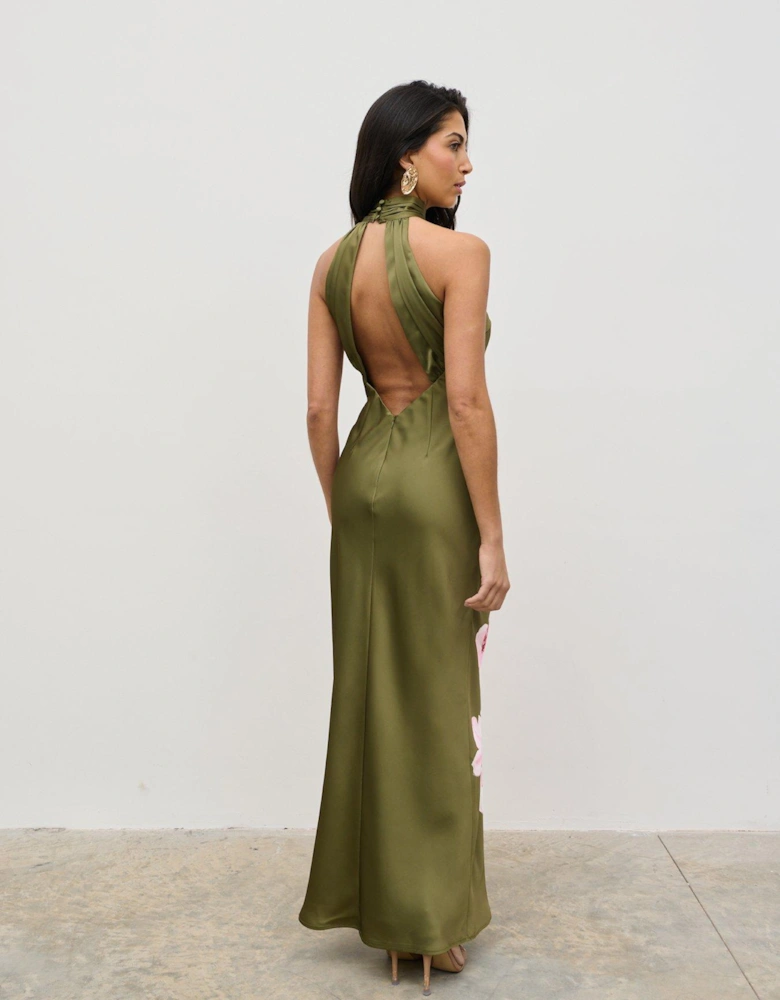 Kiara Halterneck Maxi Dress - Multi
