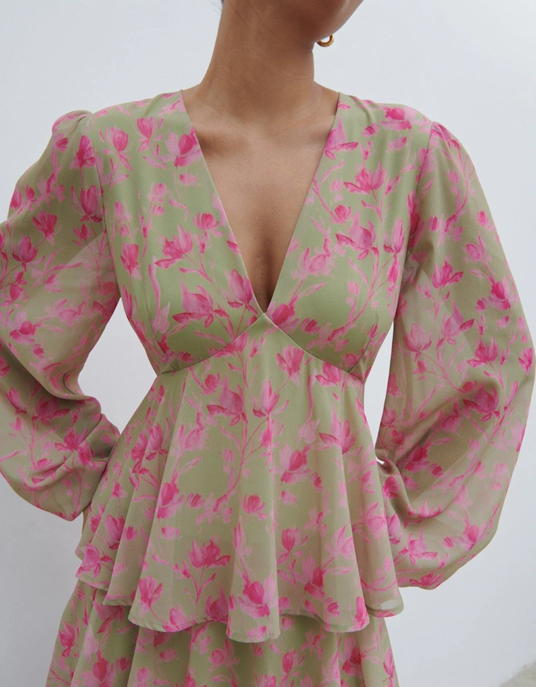 Ashton Floral Midaxi Ruffle Dress - Multi